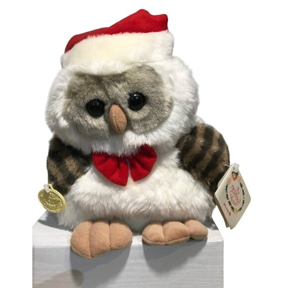 Ganz Bros. The Heritage Collection Christmas Owl Plush Toy 9" - Picture 1 of 9